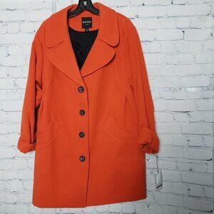 Insight New York Orange button up Overcoat NWT Size 12 warm and vibrant